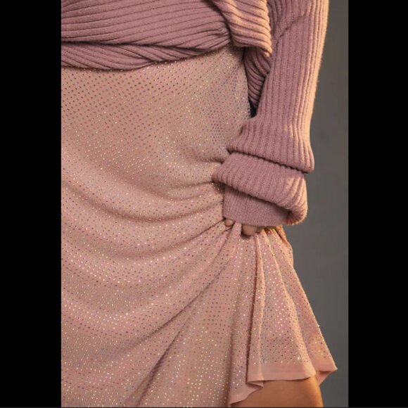 Brand New by Anthropologie Iridescent Rhinestone Midi Skirt - Picture 2 of 14